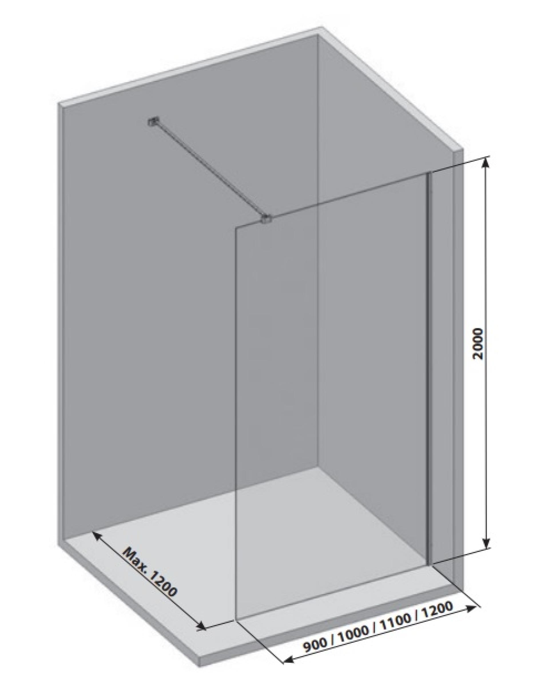 Душевая перегородка Ravak Walk-In Wall Air GW9WG0C00Z1C 120х200 см витраж транспарент, профиль хром