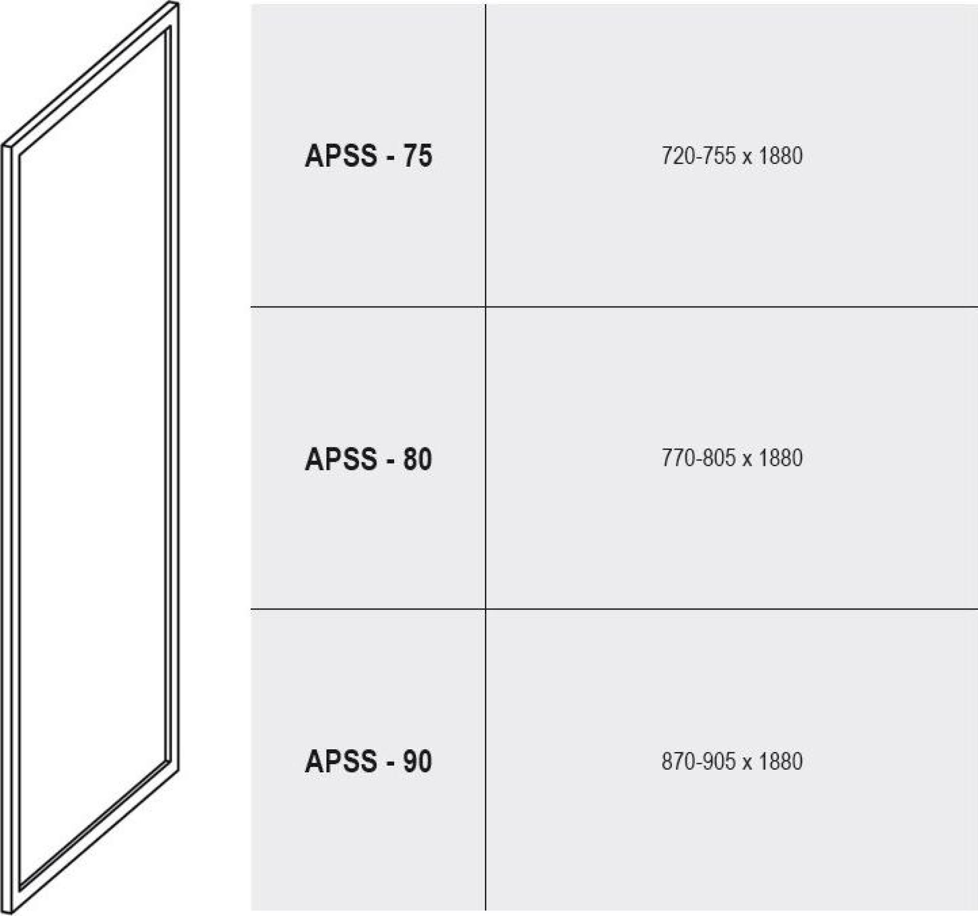 Душевая стенка Ravak Supernova APSS-75 белая+пеарл 9403010211