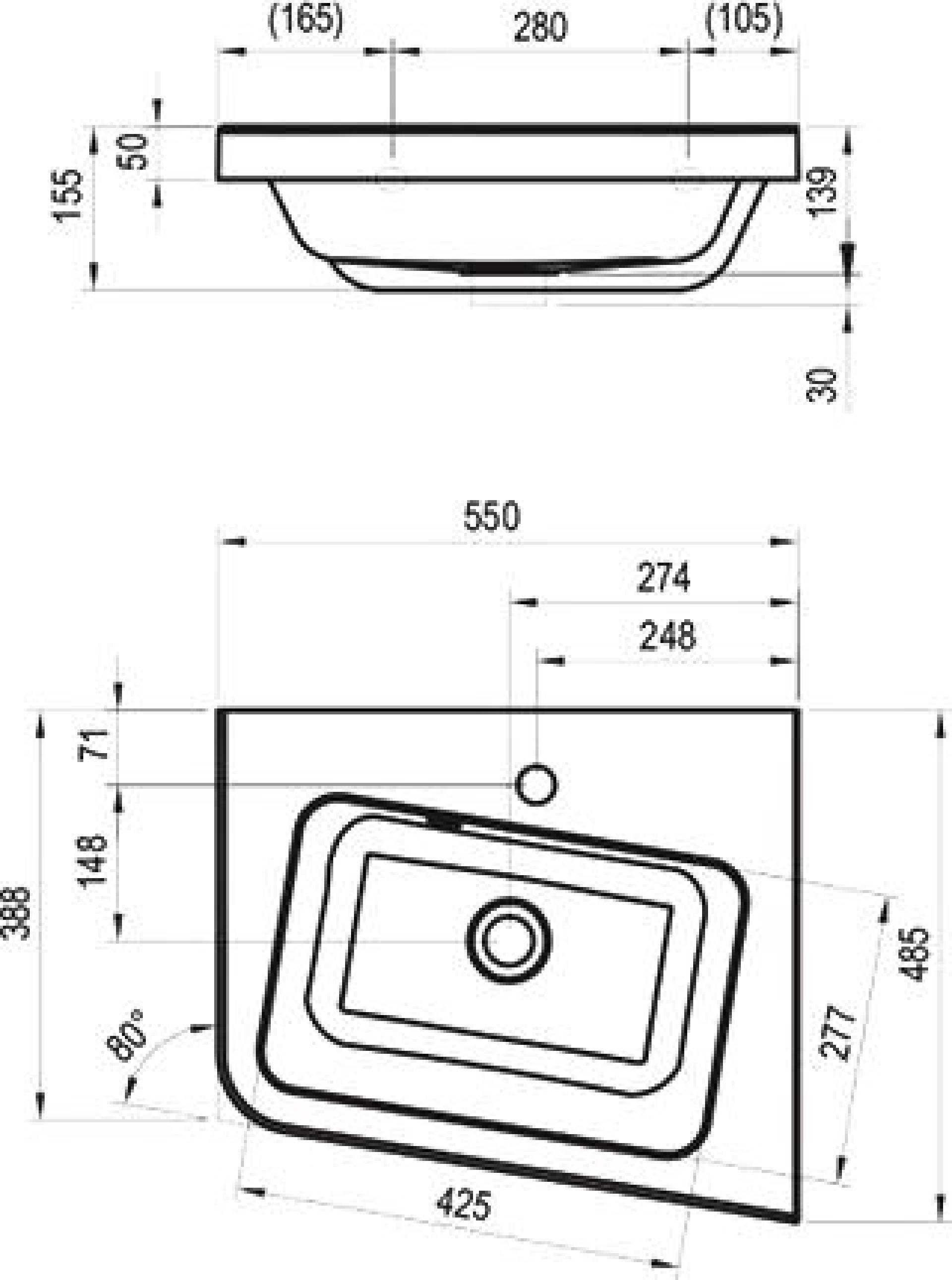 Мебель для ванной Ravak SD 10° 55 белая R