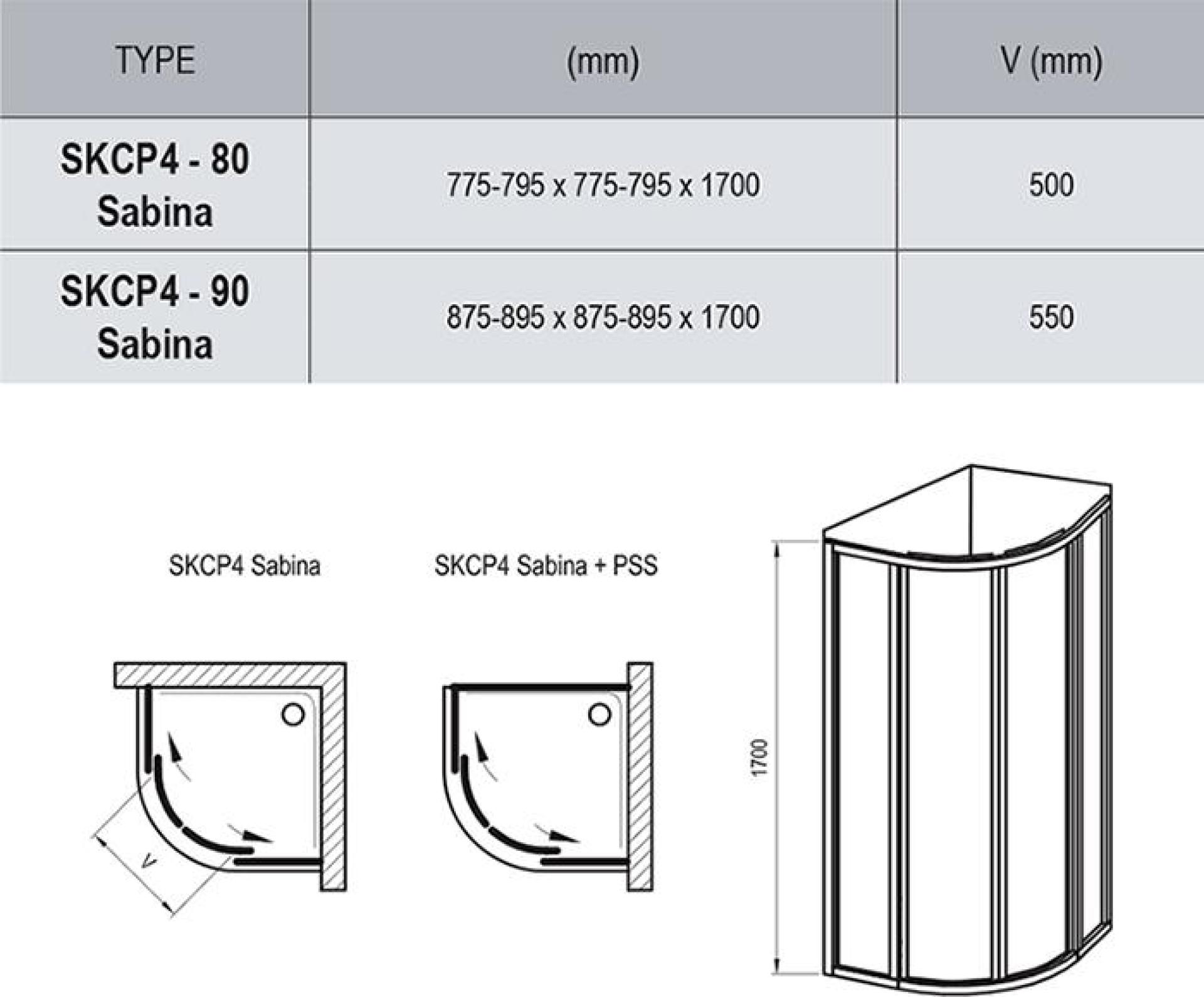 Душевой уголок Ravak Supernova SKCP4 Sabina 31144V100ZG 80х80 см, grape, белый