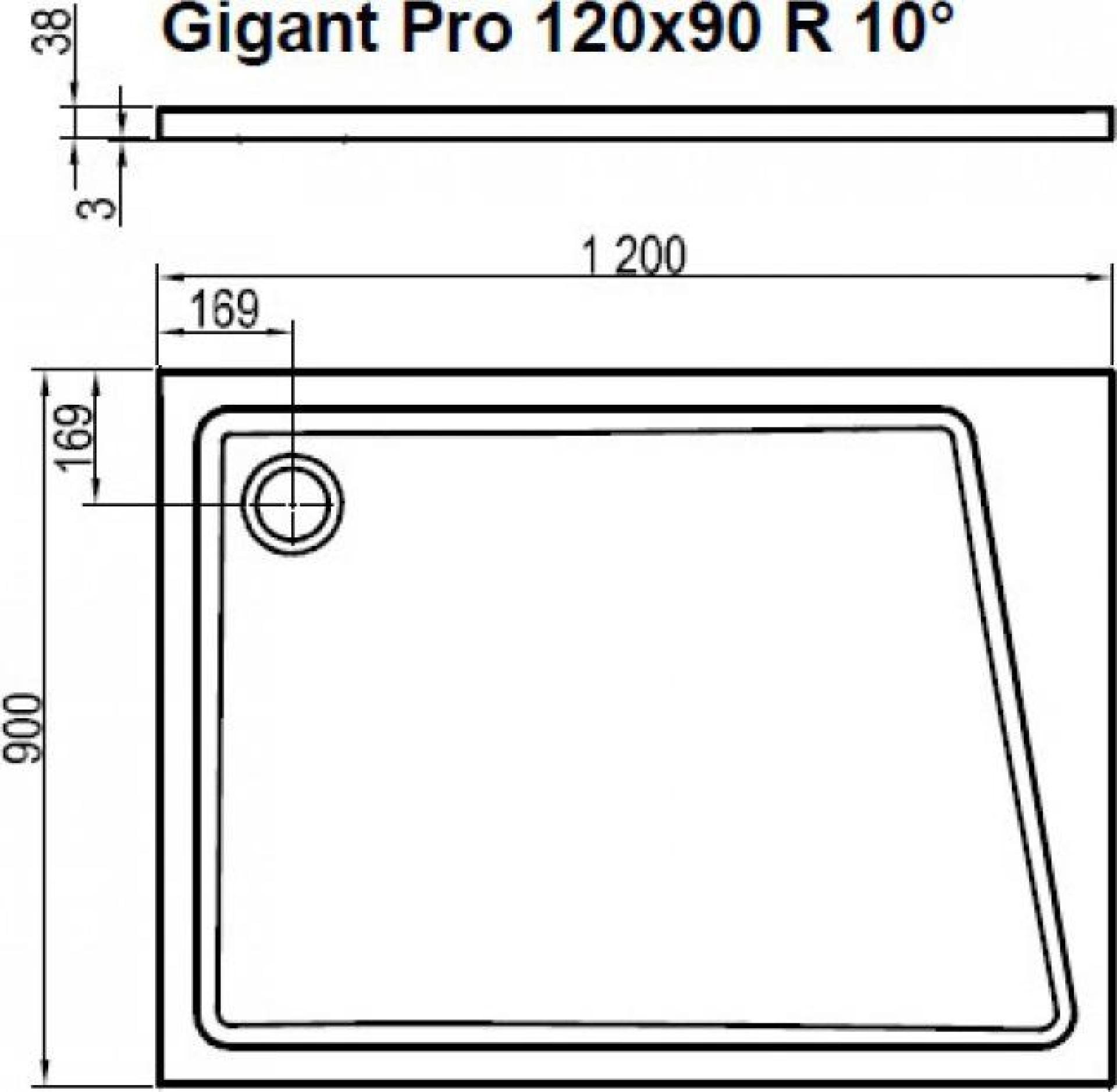 Поддон для душа 120х90 см Ravak GalaxyPro 10° XA05G70101P