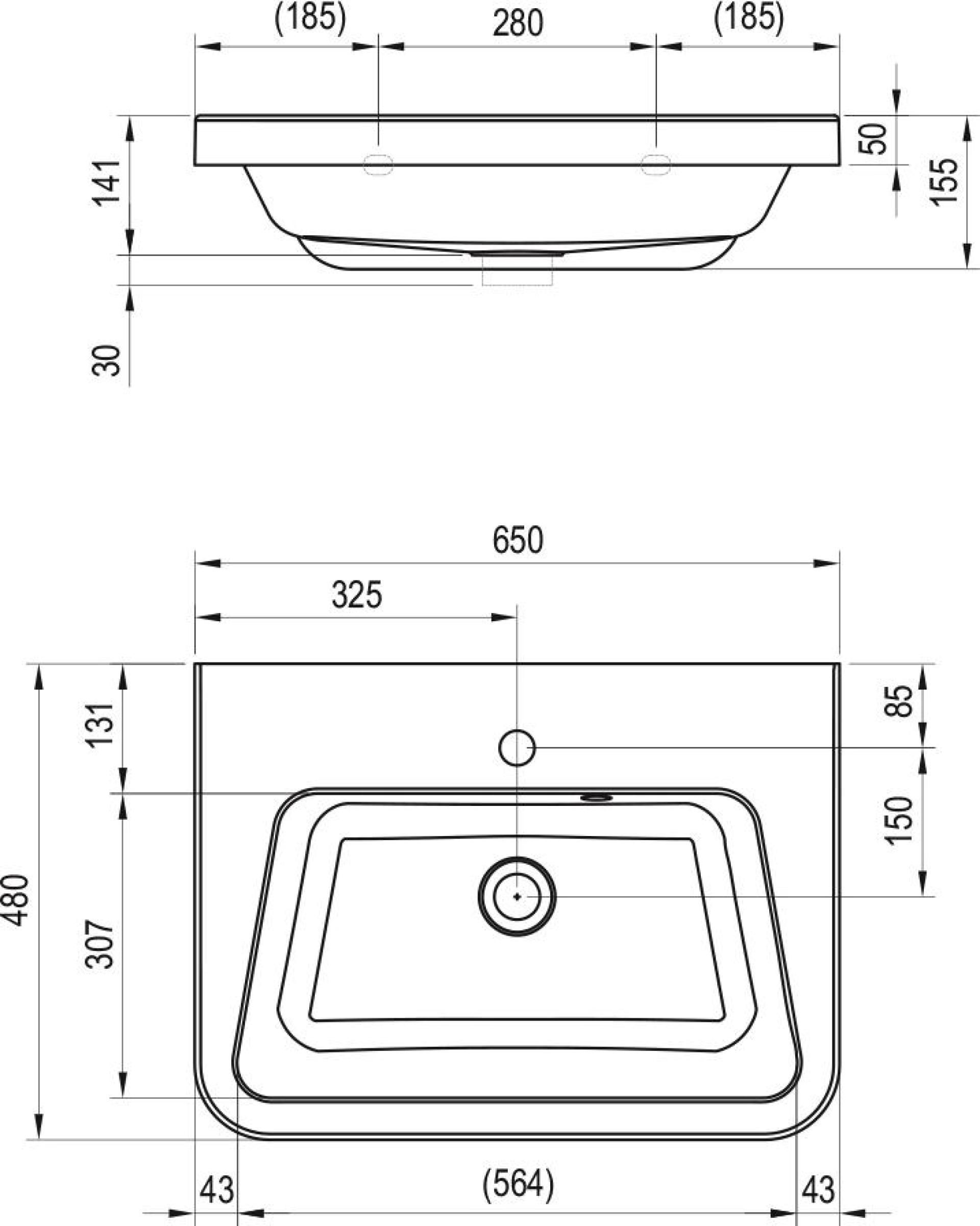 Тумба с раковиной Ravak SD 10° 65 серая