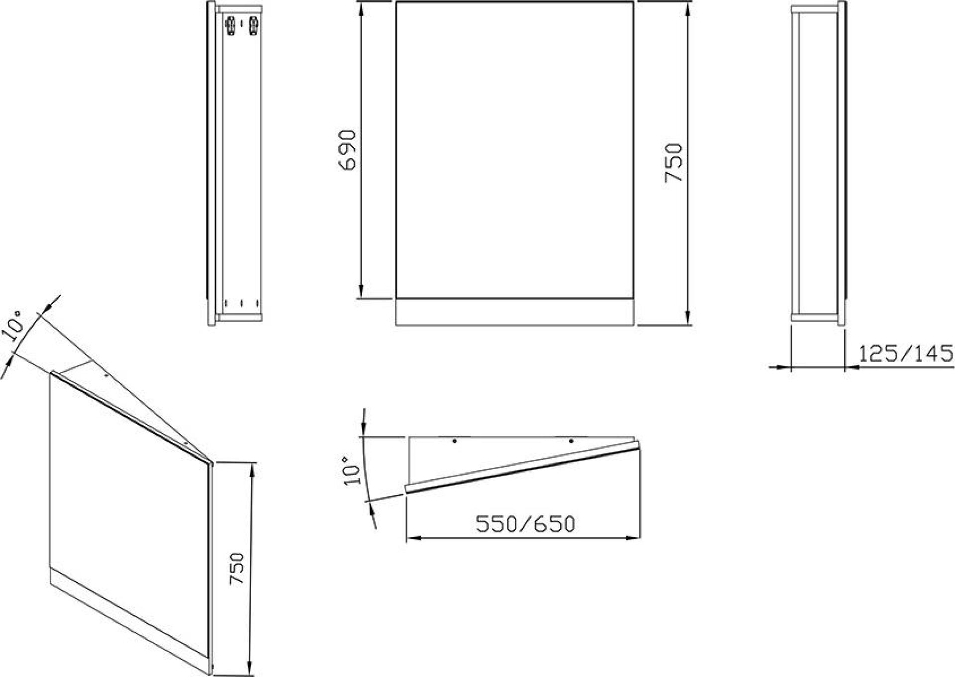 Зеркало 55 см  Ravak 10° X000001075 R, темный орех