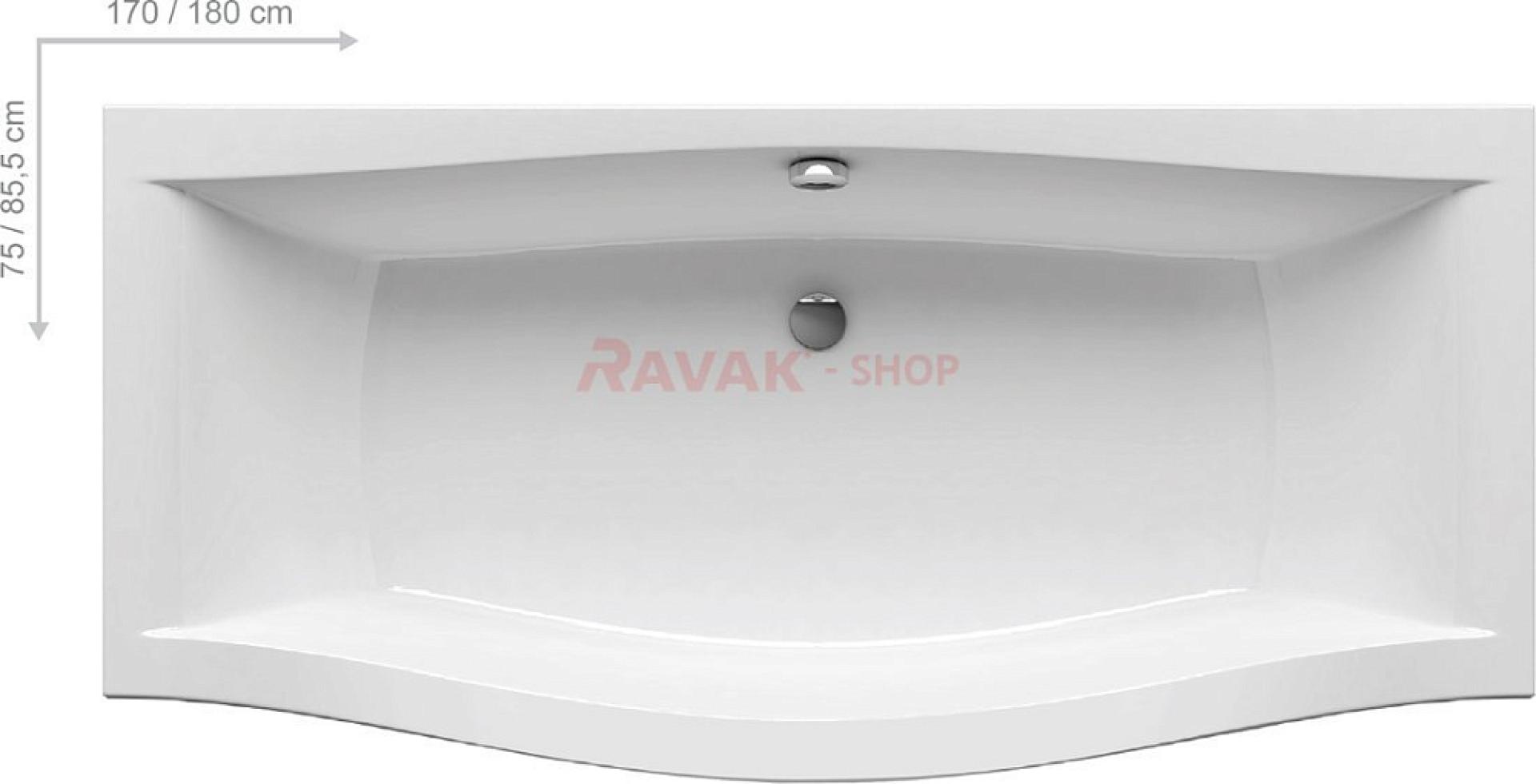 Акриловая ванна Ravak Magnolia PU-PLUS 180x75 C6010P0000