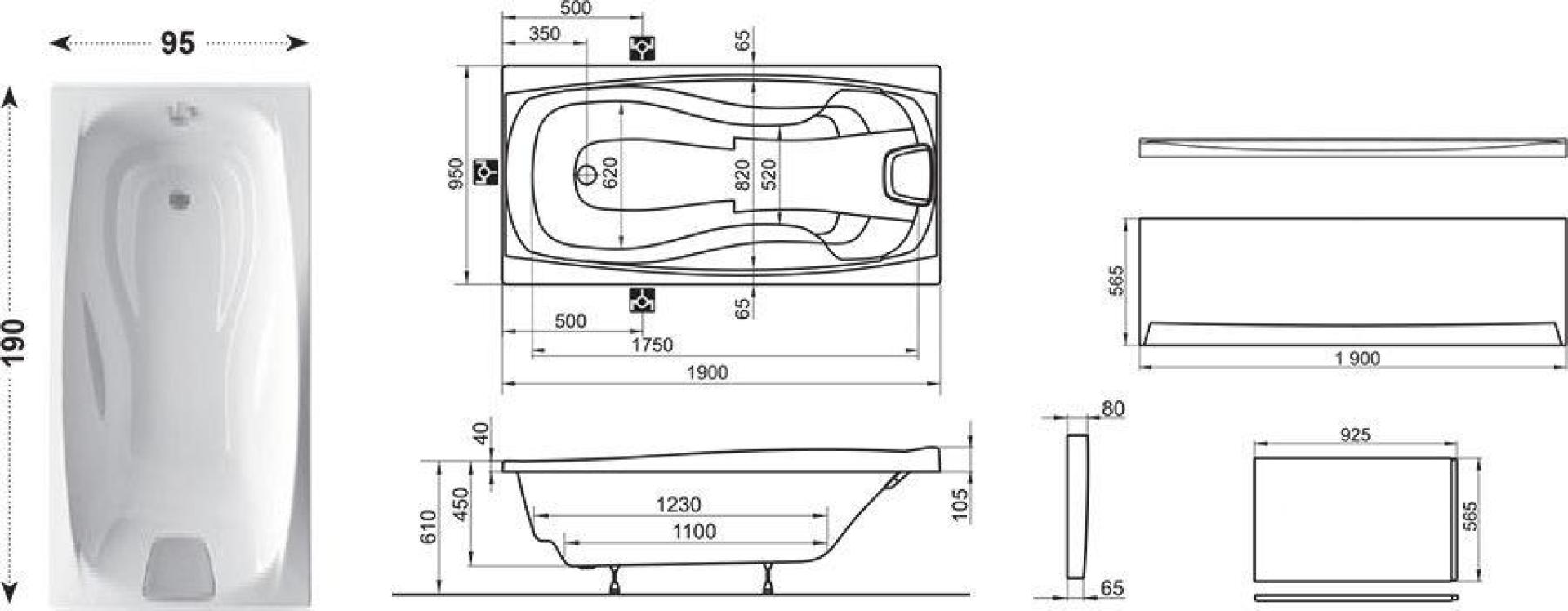 Акриловая ванна Ravak XXL 190х95 C091000000