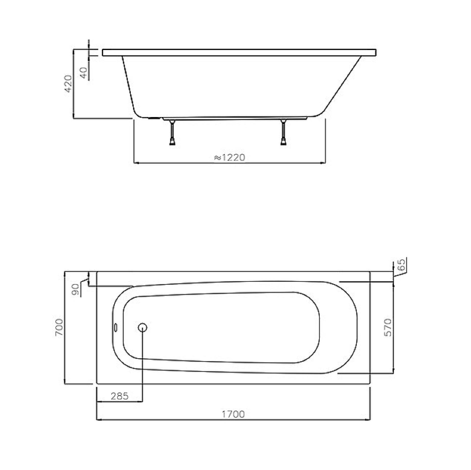 Акриловая ванна Ravak Septima 170x70 C632S00000 белый