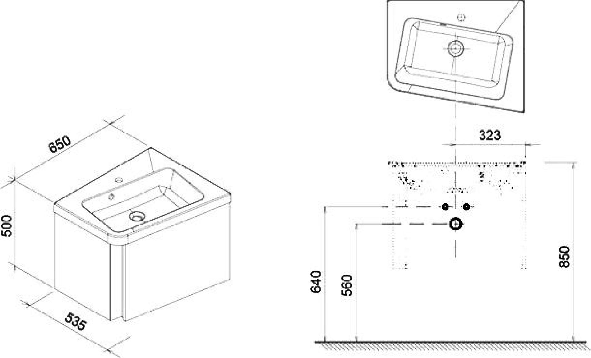 Мебель для ванной Ravak SD 10° 65 темный орех R