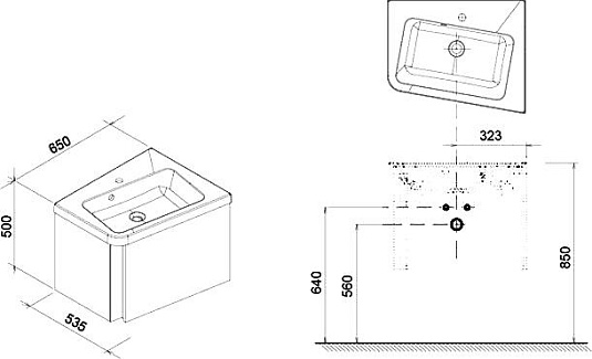 Мебель для ванной Ravak SD 10° 65 темный орех R